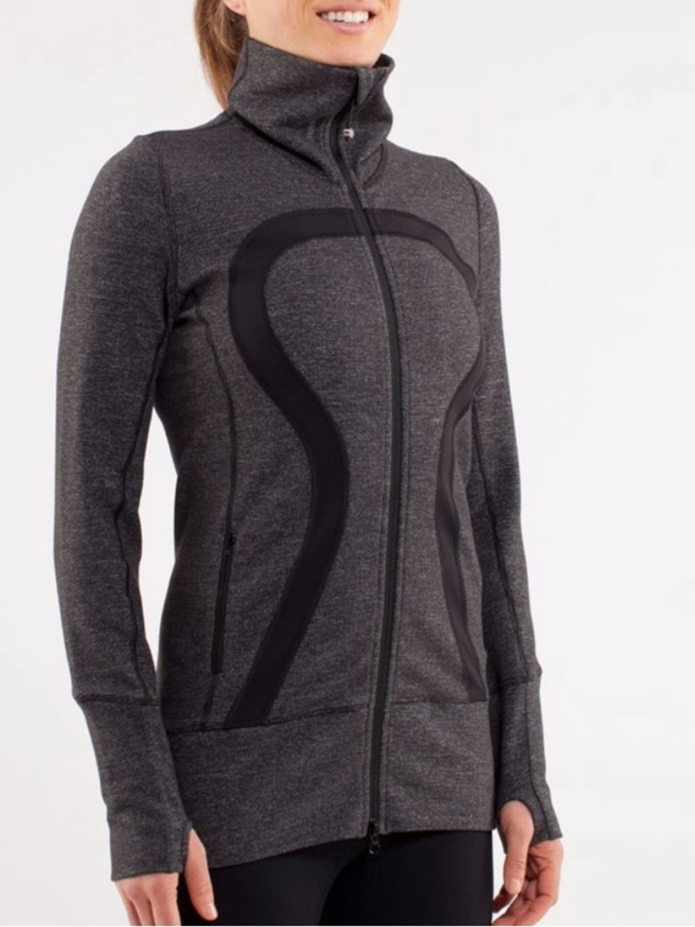 lululemon athletica Stride Charcoal Grey Full-Zip Jacket with Hood